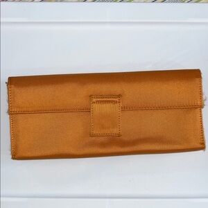 Milano Series Satiny Tangerine Orange Clutch Envelope Wallet